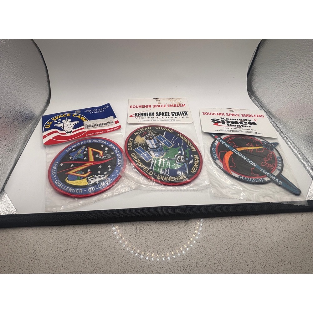 Vintage NASA Space Patches Lot of 3 Kennedy Space Center US Space Camp Memorial